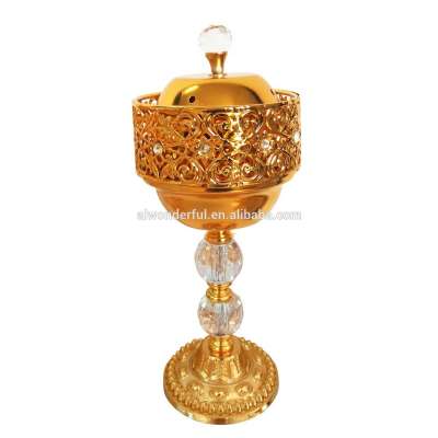 2017 new gold color metal burner with crystal