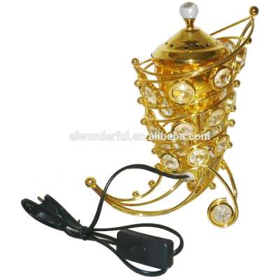 2016 metal Electric Incense Burner with crystals