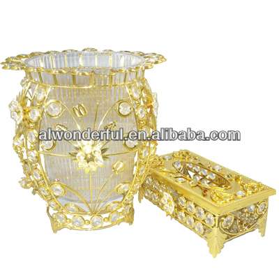 2016 decorative dustbin with crystal L865