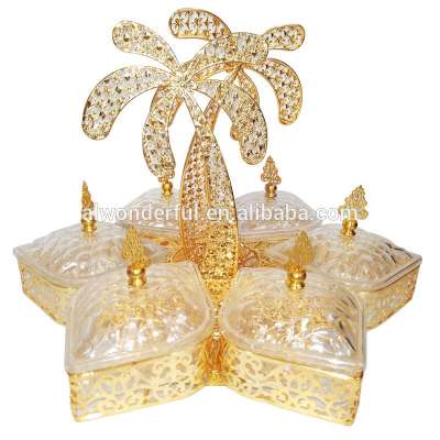 2019 decorative arabic sugar pot and dried fruit holder with 6 boxes